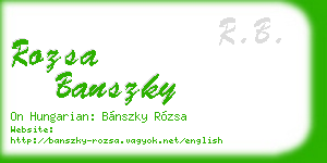 rozsa banszky business card